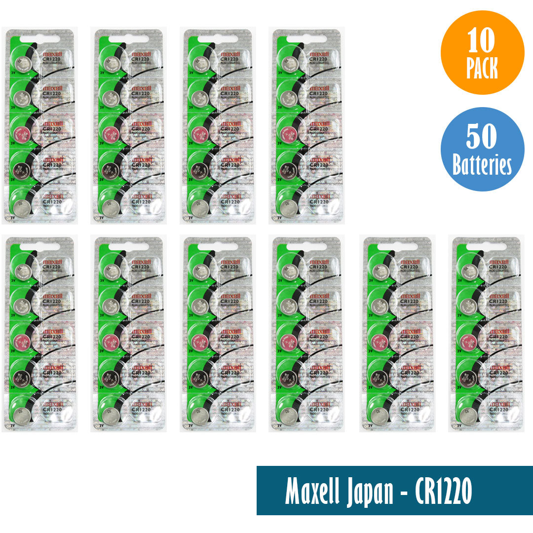 Maxell Japan - CR1220 Watch Batteries Single Pack with 5 Batteries