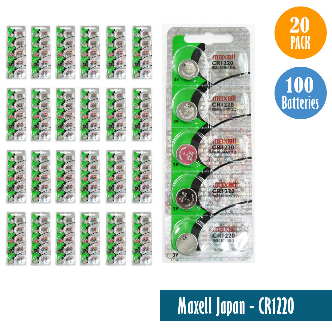 Maxell Japan - CR1220 Watch Batteries Single Pack with 5 Batteries