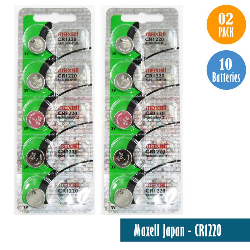 Load image into Gallery viewer, Maxell Japan - CR1220 Watch Batteries Single Pack with 5 Batteries
