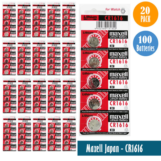 Maxell Japan - CR1616 Watch Batteries Single Pack of 5 Batteries