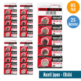 Maxell Japan - CR1616 Watch Batteries Single Pack of 5 Batteries