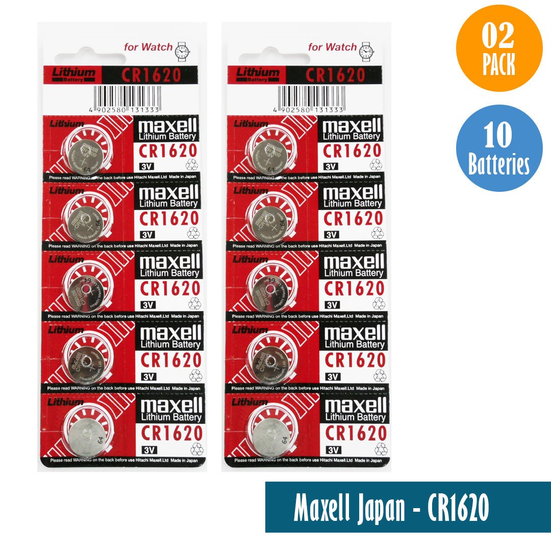 Maxell Japan - CR1620 Watch Batteries Single Pack of 5 Batteries - Universal Jewelers & Watch Tools Inc.