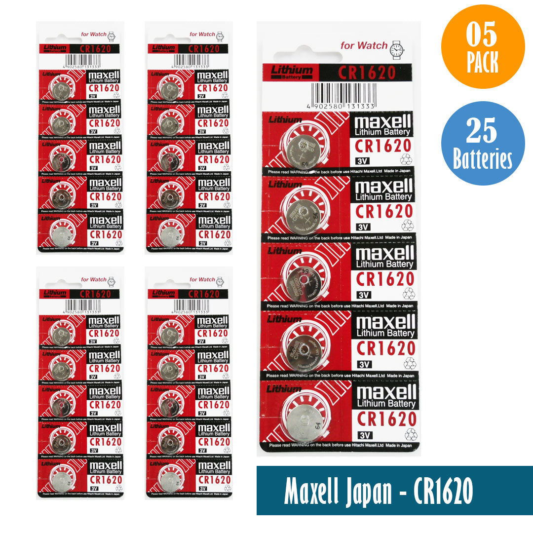 Maxell Japan - CR1620 Watch Batteries Single Pack of 5 Batteries