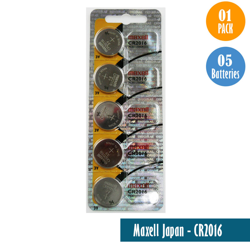 Load image into Gallery viewer, Maxell Japan - CR2016 Watch Batteries Single Pack of 5 Batteries - Universal Jewelers &amp; Watch Tools Inc. 
