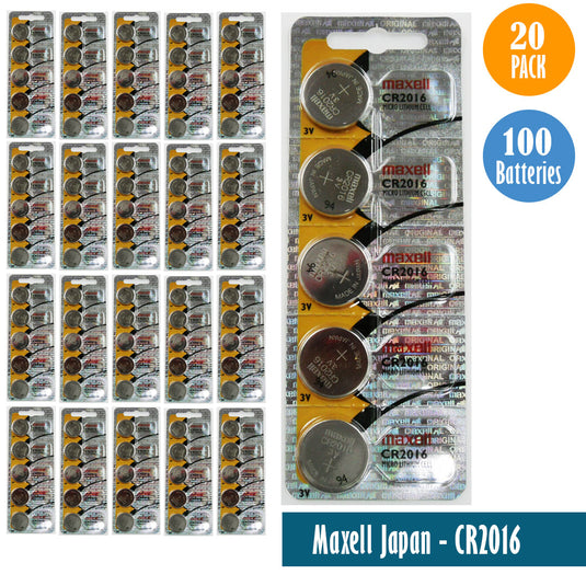 Maxell Japan - CR2016 Watch Batteries Single Pack of 5 Batteries