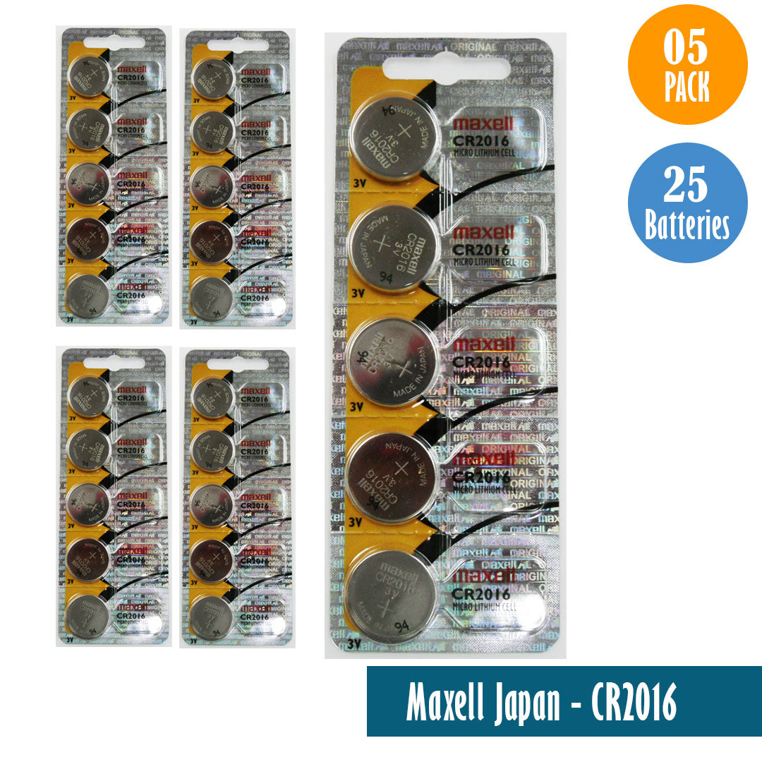 Maxell Japan - CR2016 Watch Batteries Single Pack of 5 Batteries