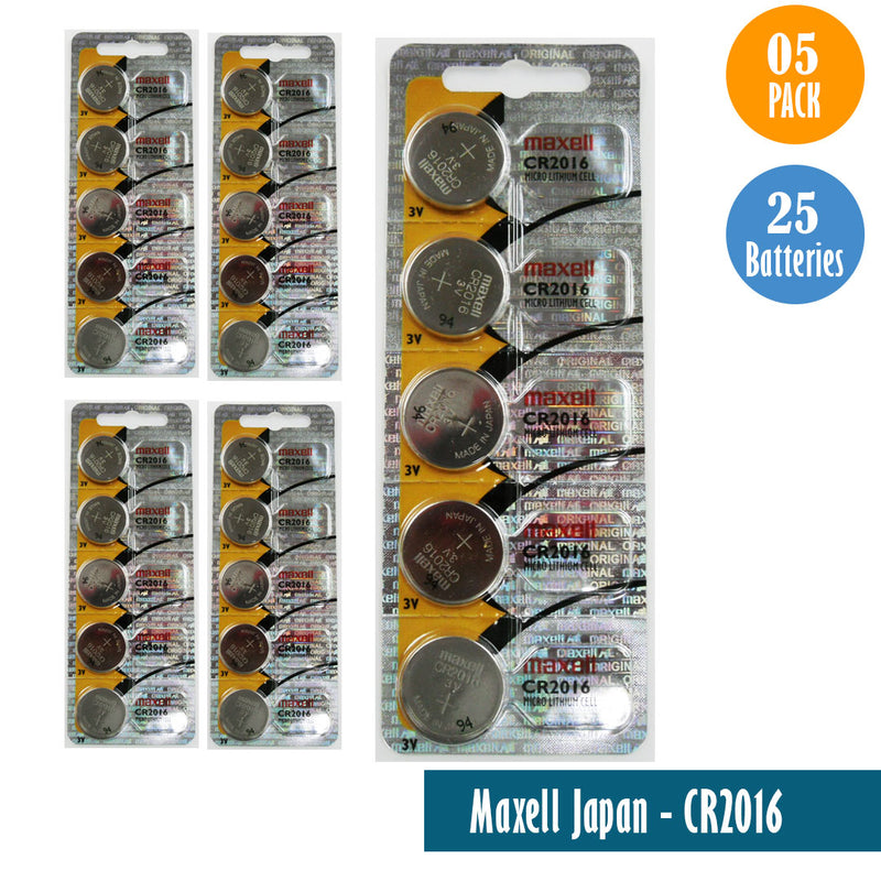 Load image into Gallery viewer, Maxell Japan - CR2016 Watch Batteries Single Pack of 5 Batteries
