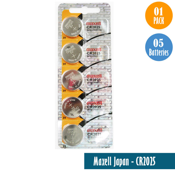 Maxell Japan - CR2025 Watch Batteries Single Pack of 5 Batteries - Universal Jewelers & Watch Tools Inc. 