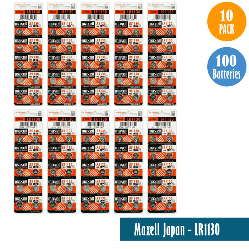 Load image into Gallery viewer, Maxell Japan - LR1130 (189) Watch Batteries Single Pack of 10 Batteries
