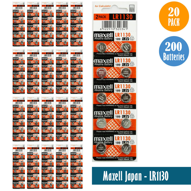 Load image into Gallery viewer, Maxell Japan - LR1130 (189) Watch Batteries Single Pack of 10 Batteries
