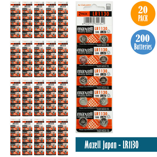 Maxell Japan - LR1130 (189) Watch Batteries Single Pack of 10 Batteries