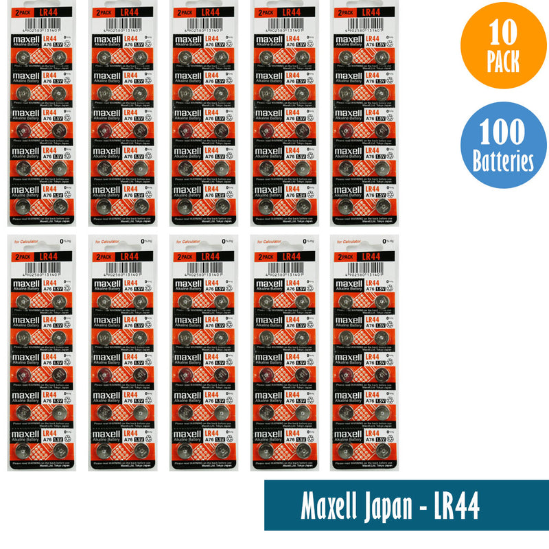 Load image into Gallery viewer, Maxell Japan - LR44 (A76) Watch Batteries Single Pack of 10 Batteries
