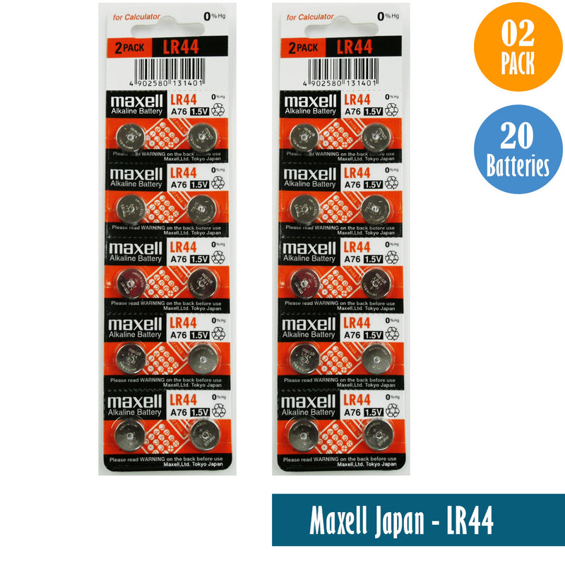 Load image into Gallery viewer, Maxell Japan - LR44 (A76) Watch Batteries Single Pack of 10 Batteries
