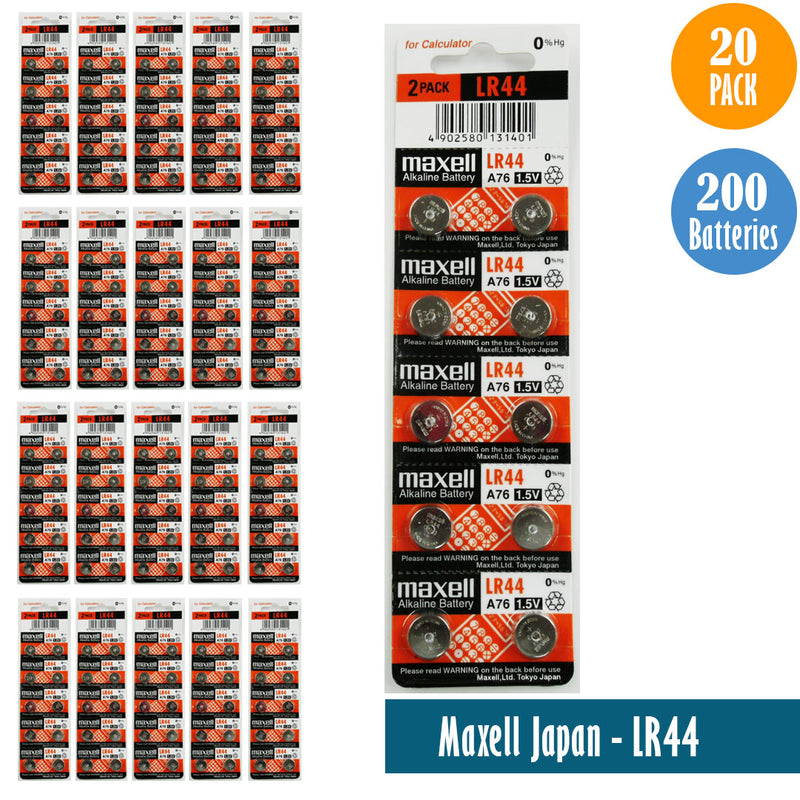 Load image into Gallery viewer, Maxell Japan - LR44 (A76) Watch Batteries Single Pack of 10 Batteries
