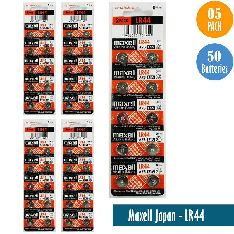 Load image into Gallery viewer, Maxell Japan - LR44 (A76) Watch Batteries Single Pack of 10 Batteries
