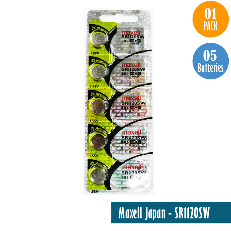 Load image into Gallery viewer, Maxell Japan - SR1120SW (381) Watch Batteries Single Pack, 5 Batteries - Universal Jewelers &amp; Watch Tools Inc. 
