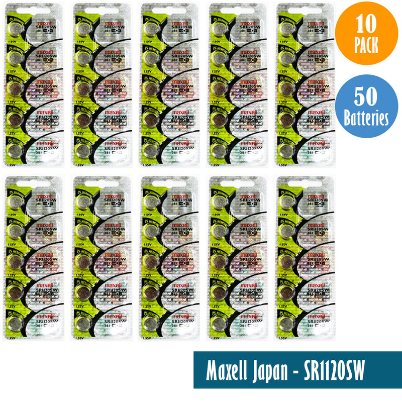 Load image into Gallery viewer, Maxell Japan - SR1120SW (381) Watch Batteries Single Pack, 5 Batteries
