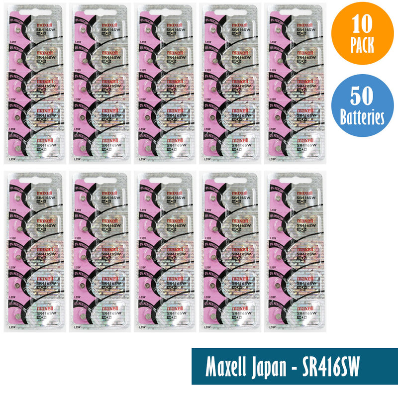 Load image into Gallery viewer, Maxell Japan - SR416SW Watch Batteries Single Pack of 5 Batteries
