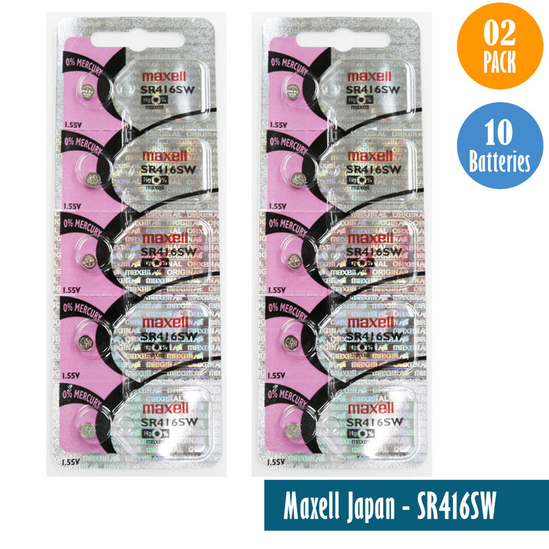 Load image into Gallery viewer, Maxell Japan - SR416SW Watch Batteries Single Pack of 5 Batteries
