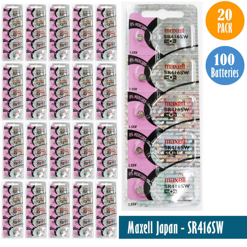 Load image into Gallery viewer, Maxell Japan - SR416SW Watch Batteries Single Pack of 5 Batteries
