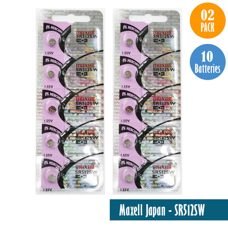 Load image into Gallery viewer, Maxell Japan - SR512SW Watch Batteries Single Pack of 5 Batteries
