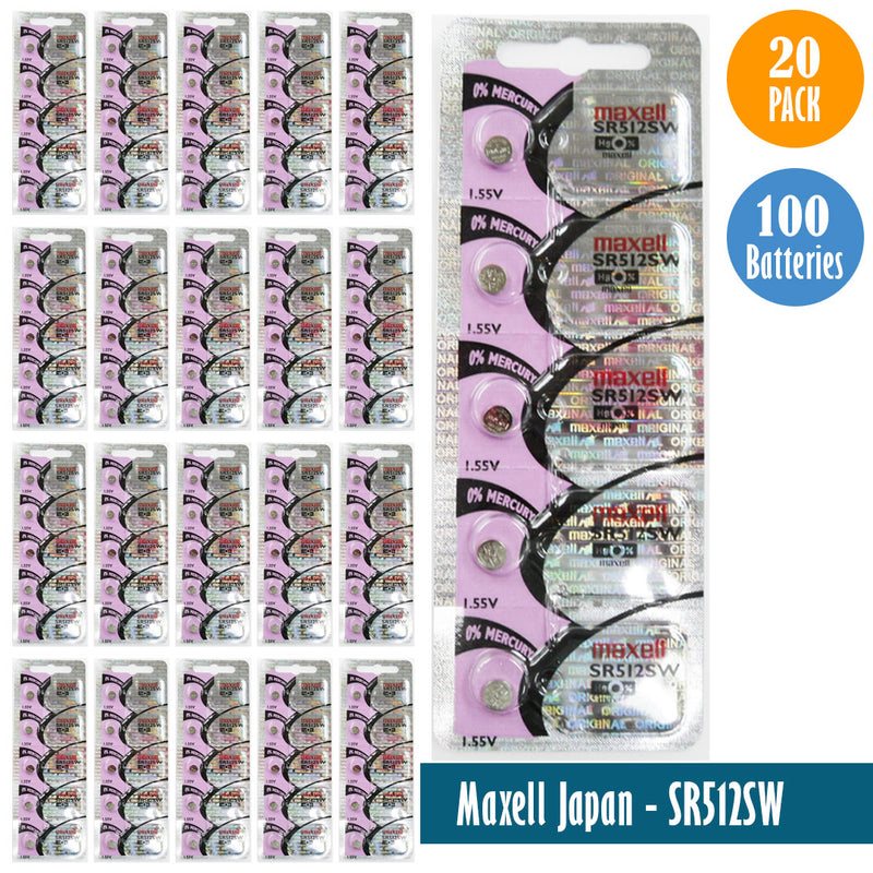 Load image into Gallery viewer, Maxell Japan - SR512SW Watch Batteries Single Pack of 5 Batteries
