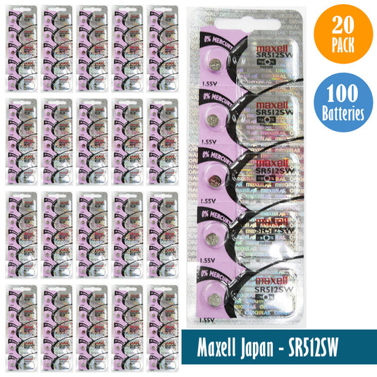 Maxell Japan - SR512SW Watch Batteries Single Pack of 5 Batteries