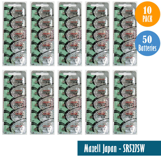 Maxell Japan - SR527SW (319) Watch Batteries Single Pack of 5 Batteries