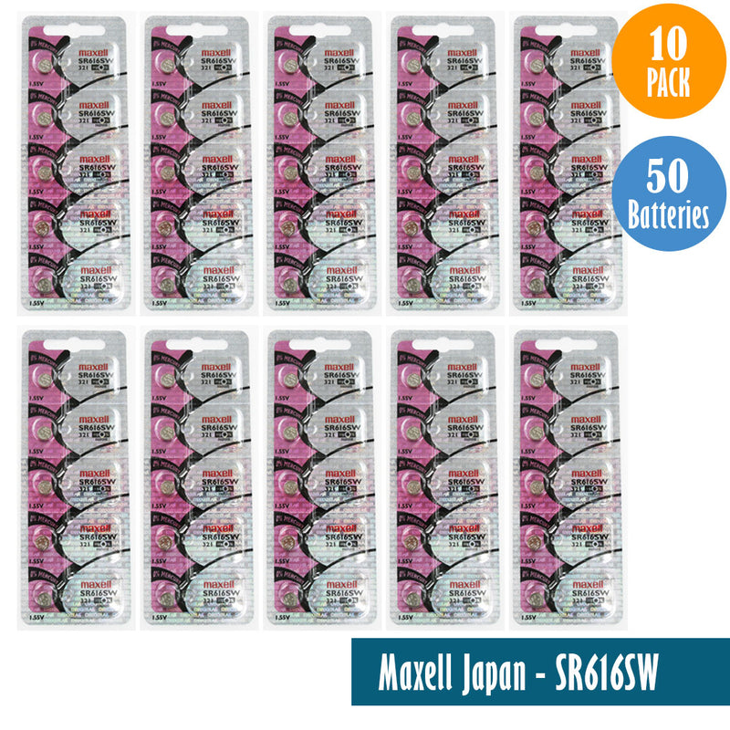 Load image into Gallery viewer, Maxell Japan - SR616SW (321) Watch Batteries Single Pack of 5 Batteries
