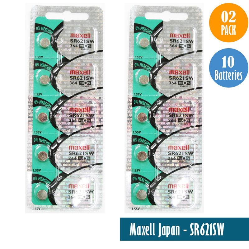 Load image into Gallery viewer, Maxell Japan - SR621SW (364) Watch Batteries Single Pack with 5 Batteries
