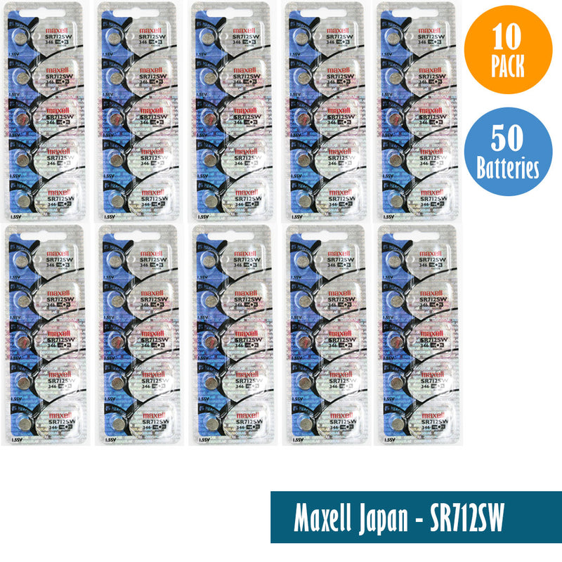 Load image into Gallery viewer, Maxell Japan - SR712SW (346) Watch Batteries Single Pack, 5 Batteries
