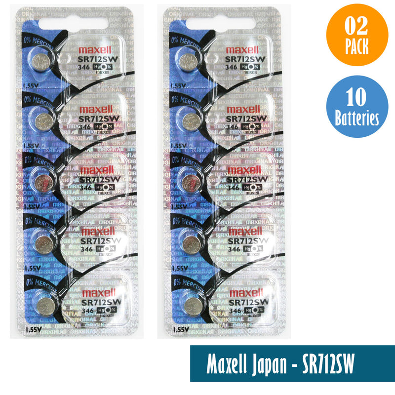 Load image into Gallery viewer, Maxell Japan - SR712SW (346) Watch Batteries Single Pack, 5 Batteries
