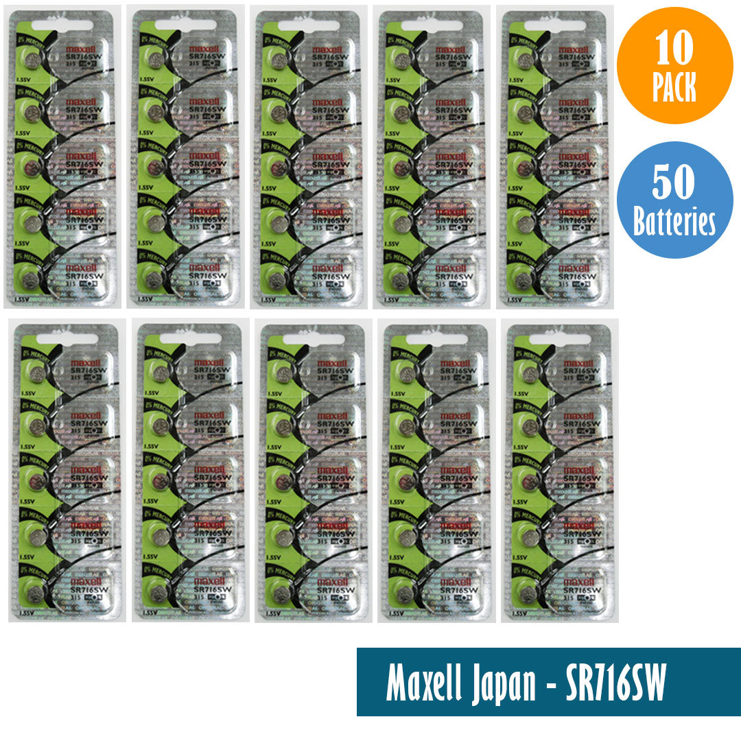 Maxell Japan - SR716SW (315) Watch Batteries Single Pack, 5 Batteries