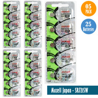 Maxell Japan - SR721SW (362) Watch Batteries Single Pack, 5 Batteries