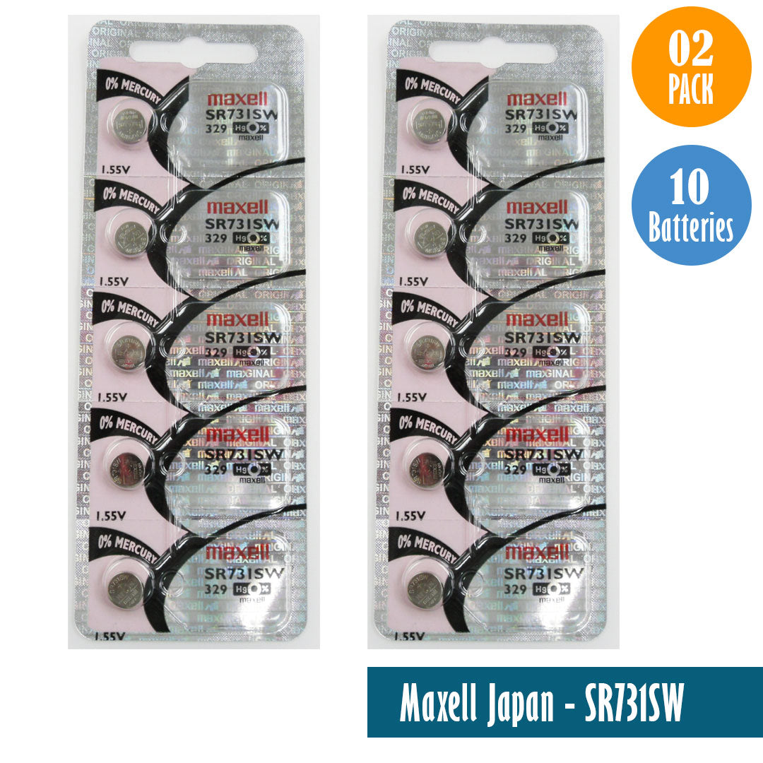 Maxell Japan - SR731SW (329) Watch Batteries Single Pack, 5 Batteries