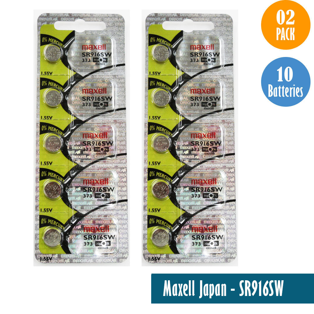 Maxell Japan - SR916SW (373) Watch Batteries Single Pack, 5 Batteries