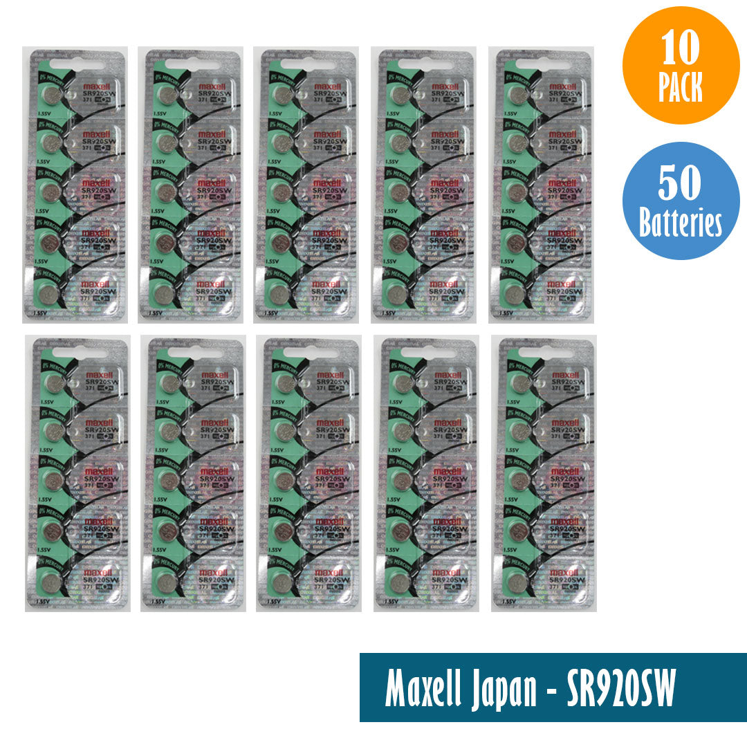 Maxell Japan - SR920SW (371) Watch Batteries Single Pack, 5 Batteries