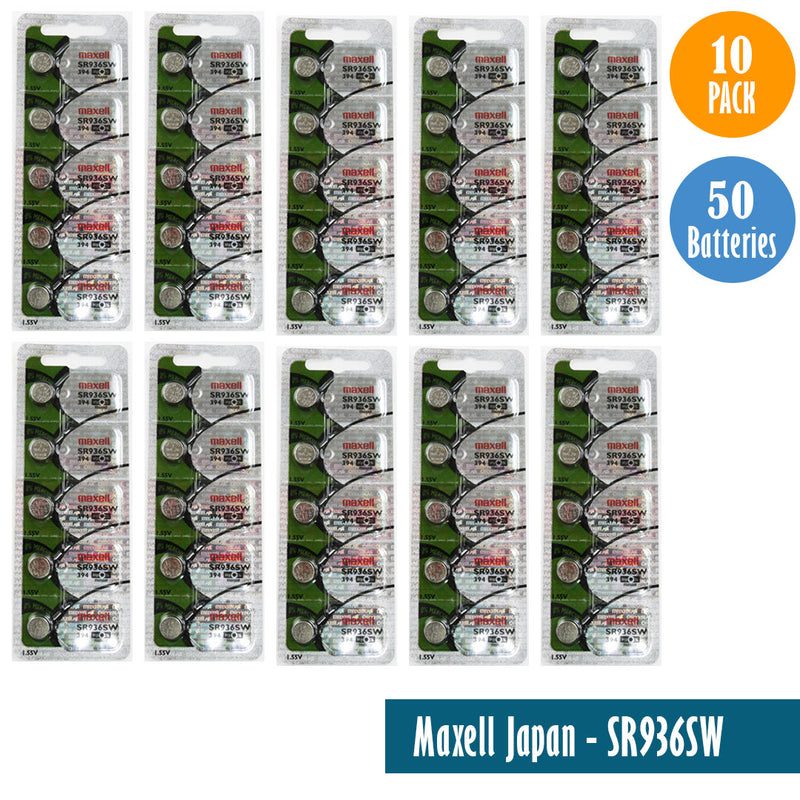 Load image into Gallery viewer, Maxell Japan - SR936SW (394) Batteries Single Pack 5 Batteries
