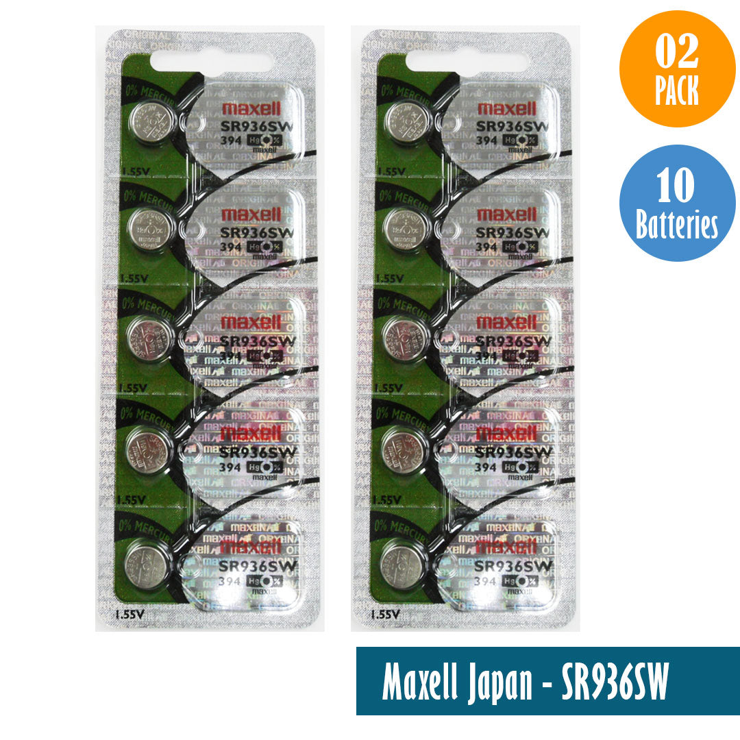 Maxell Japan - SR936SW (394) Batteries Single Pack 5 Batteries