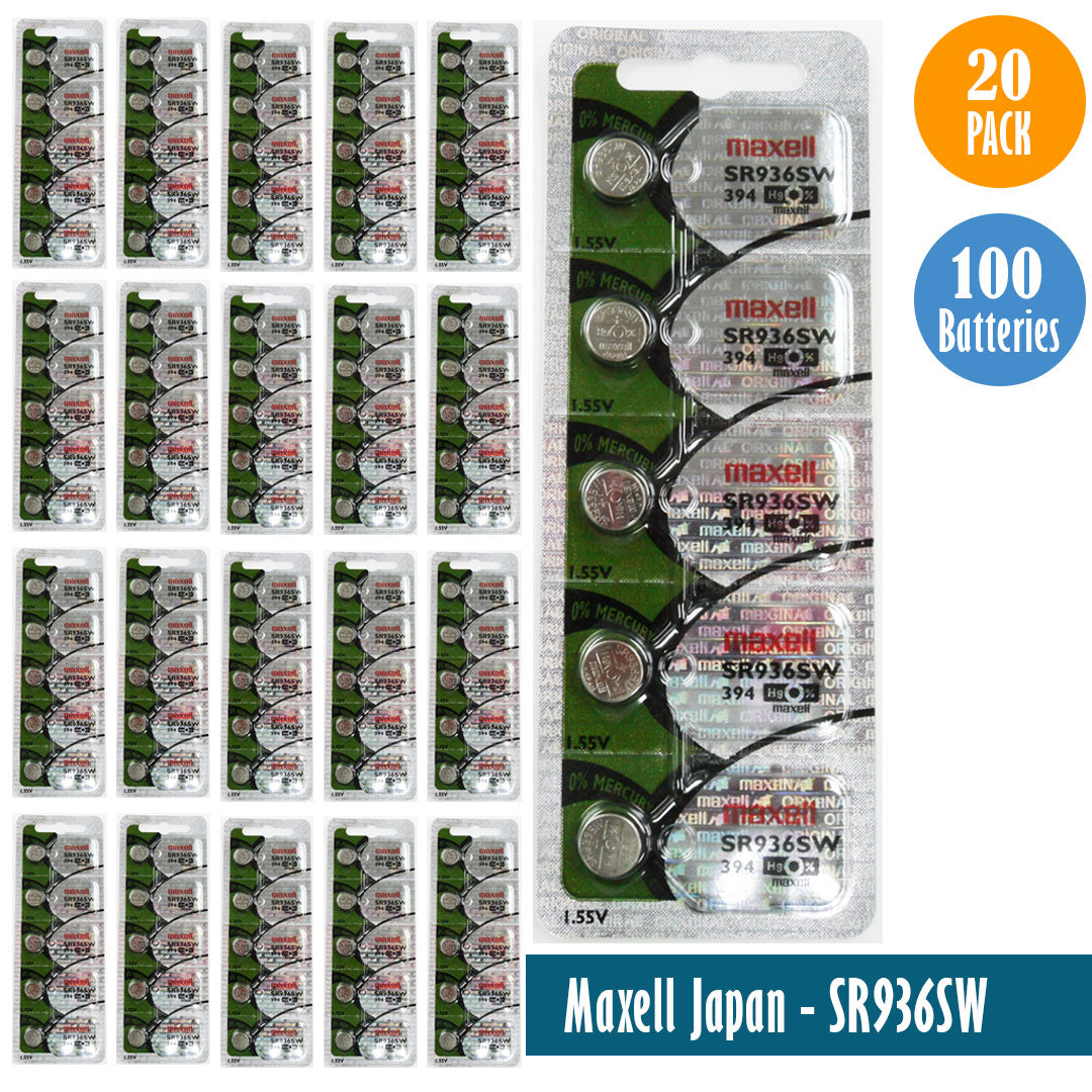 Maxell Japan - SR936SW (394) Batteries Single Pack 5 Batteries