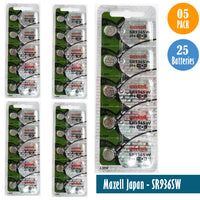 Maxell Japan - SR936SW (394) Batteries Single Pack 5 Batteries