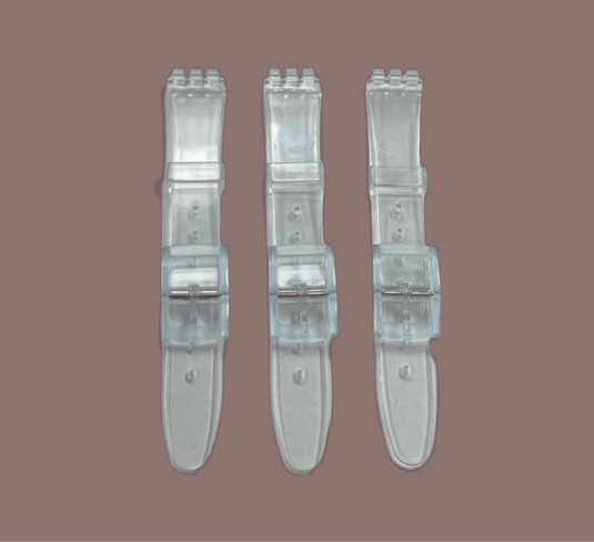 Swatch Replacement Plastic PVC Watch Band Flat Transparent without Pins 12mm