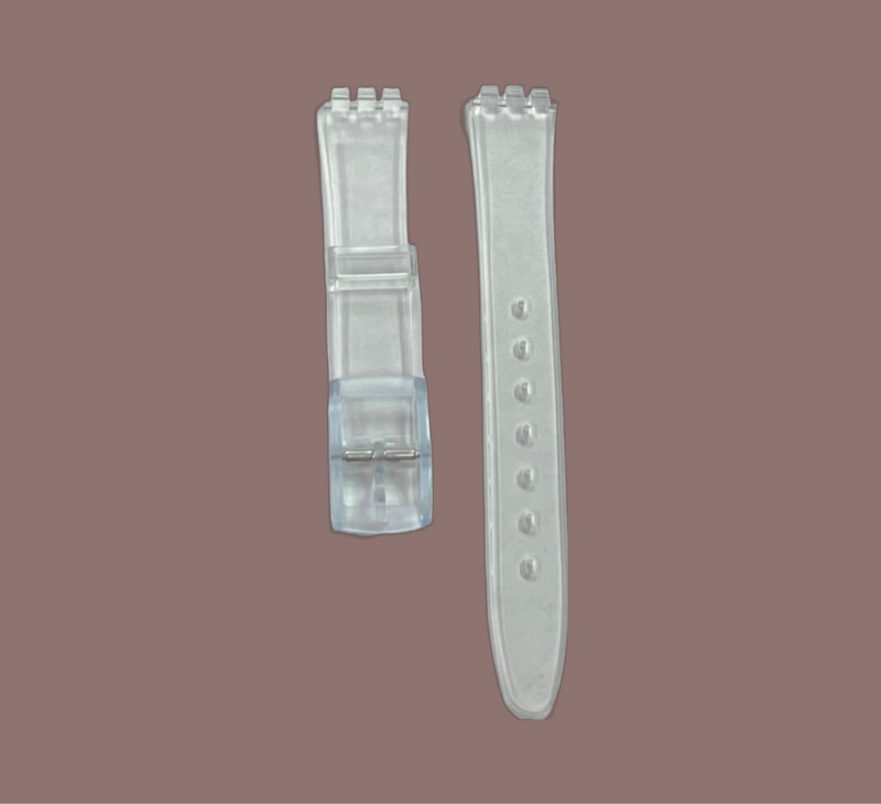 Load image into Gallery viewer, Swatch Replacement Plastic PVC Watch Band Flat Transparent without Pins 12mm
