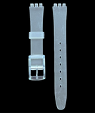 Swatch Replacement Plastic PVC Watch Band Flat Clear White without Pins 12mm