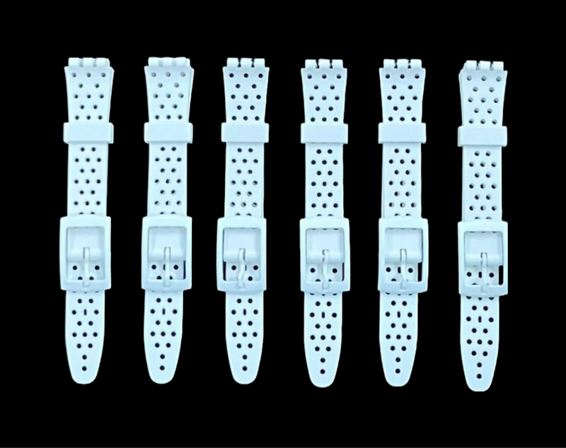 Load image into Gallery viewer, Swatch Replacement Plastic PVC Watch Band with Holes without Pins 12mm
