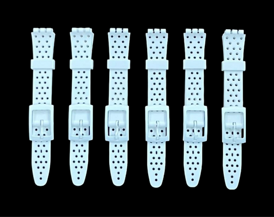 Swatch Replacement Plastic PVC Watch Band with Holes without Pins 12mm