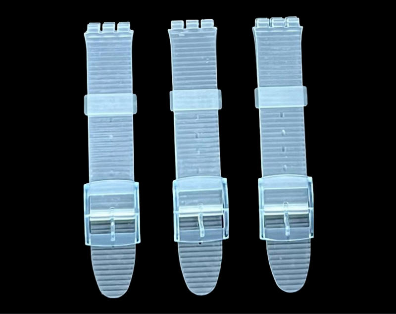 Load image into Gallery viewer, Swatch Replacement Plastic PVC Watch Band Horizontal Lines without Pins 17mm
