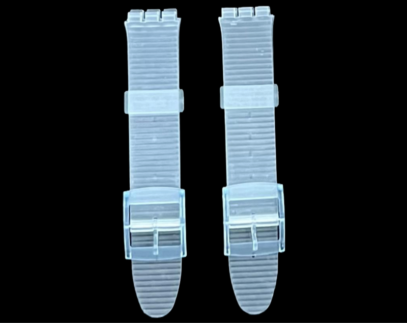 Load image into Gallery viewer, Swatch Replacement Plastic PVC Watch Band Horizontal Lines without Pins 17mm
