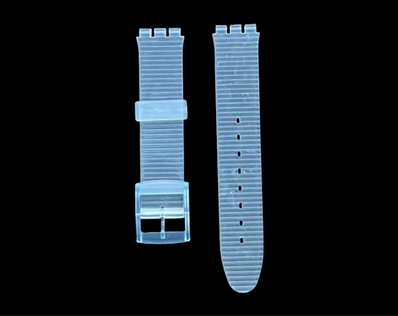 Load image into Gallery viewer, Swatch Replacement Plastic PVC Watch Band Horizontal Lines without Pins 17mm
