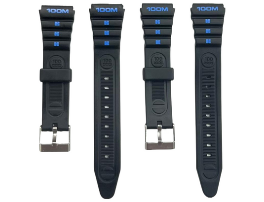 Water Resistant PVC Sport Watch Band 18MM Fits Timex, Casio and Others